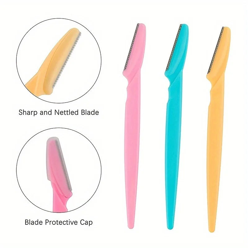 Eyebrow Razor Set 3/5/6-Pc | Stainless Steel Facial Trimmer Eyebrow Razor Set QXL