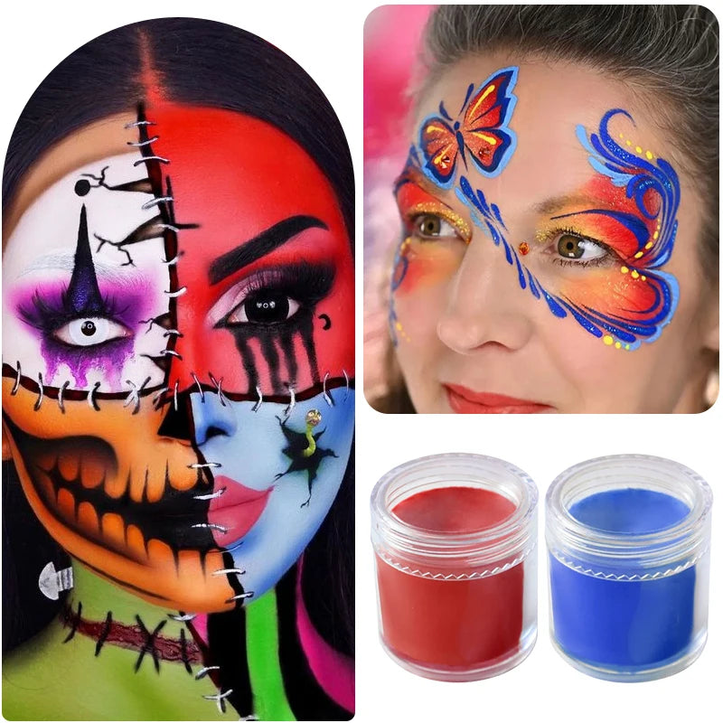 10g Face & Body Oil Paint Cream with Brush | Halloween Cosplay Face & Body Paint QXL