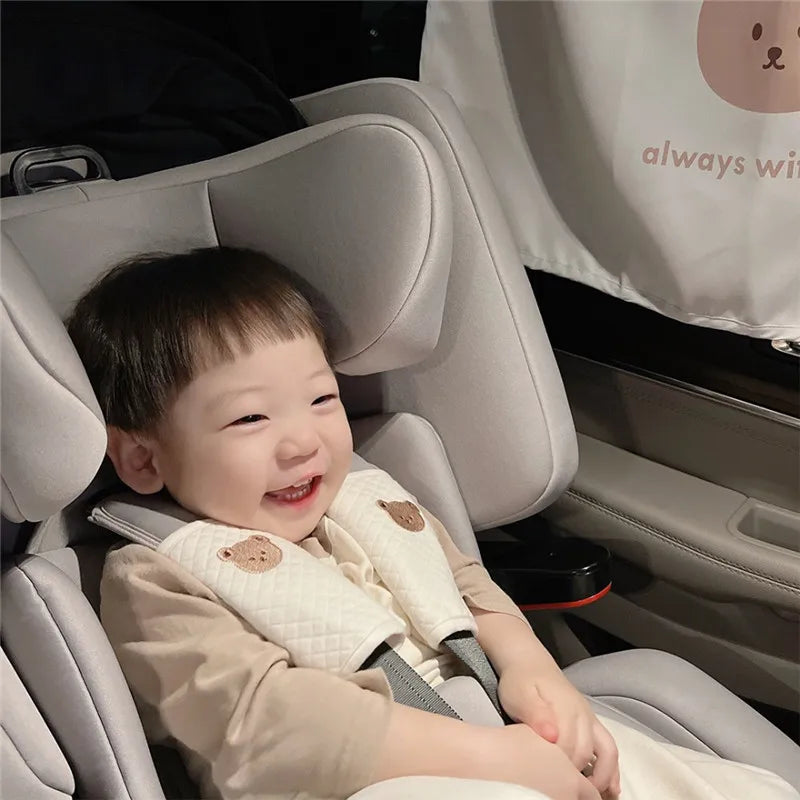 Baby Car Seat Belt Cover | Soft Cotton Shoulder Strap Pad 2-Pack Car Seat Strap Cover QXL