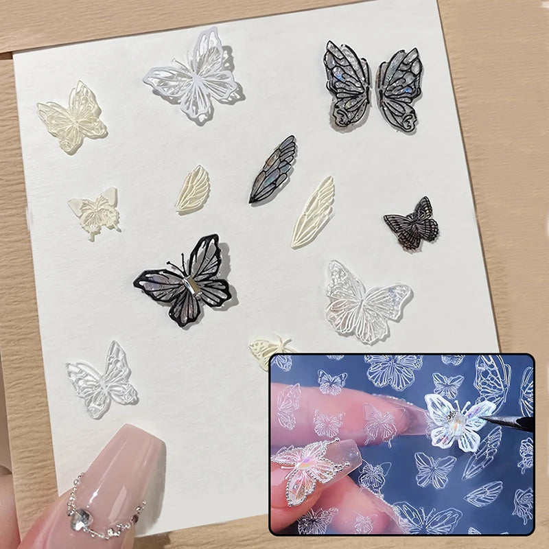3D Butterfly Silicone Nail Mold | DIY UV Gel Carving Stencil Silicone Nail Mold QXL