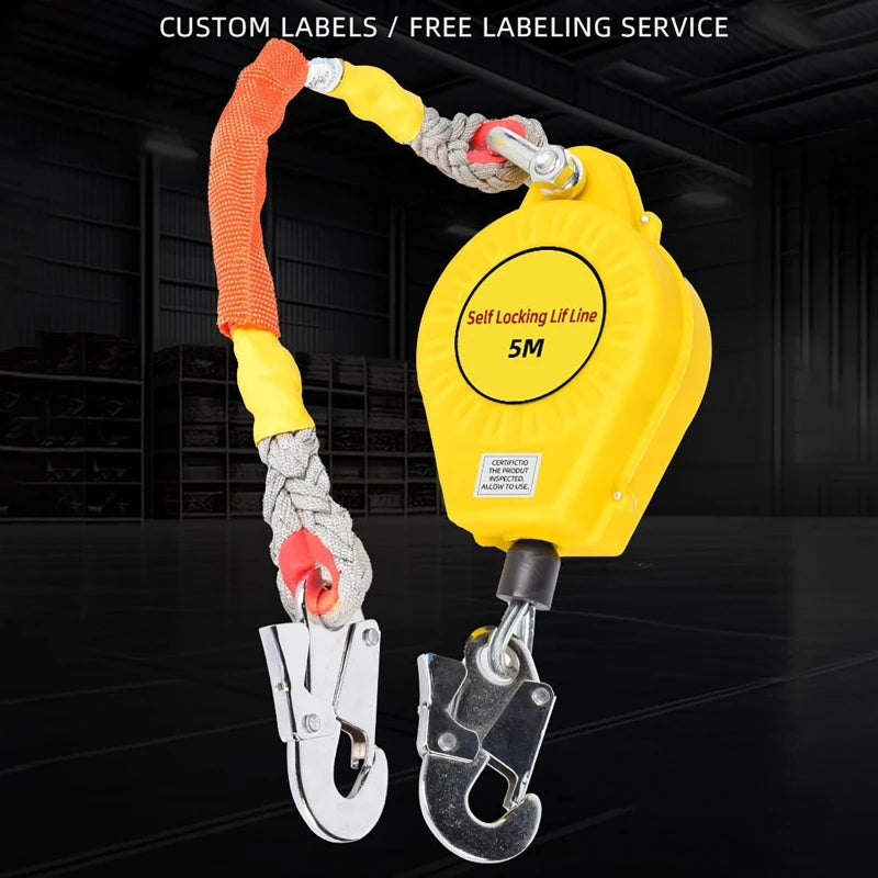5M Fall Arrester Auto-Lock Safety Device | 150kg Rated Fall Arrester Device QXL 5M