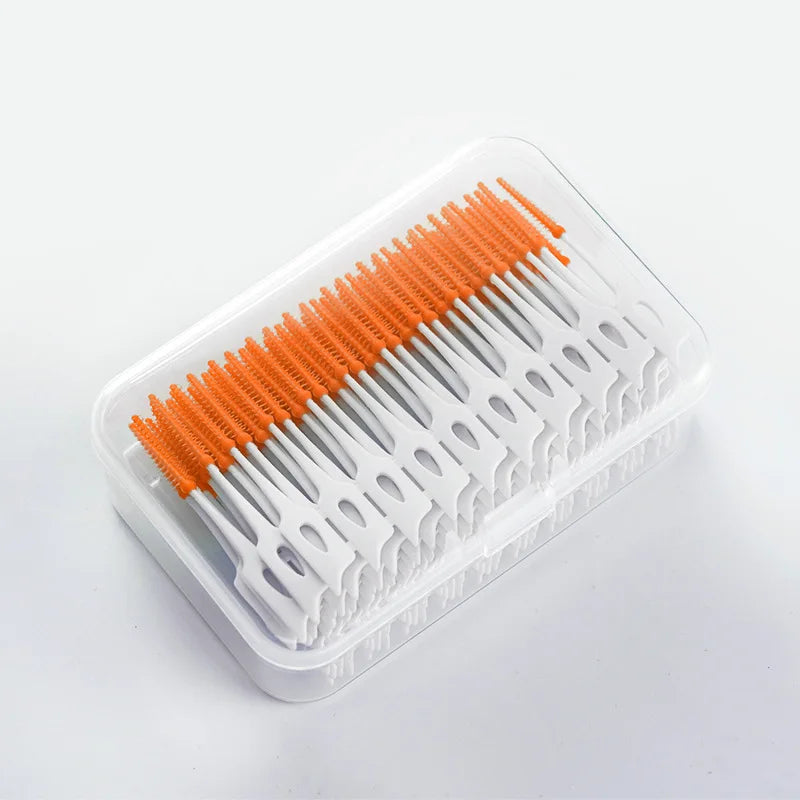 200-Pack Silicone Interdental Brushes | Orthodontic Gum Care Interdental Brush QXL 200pcs