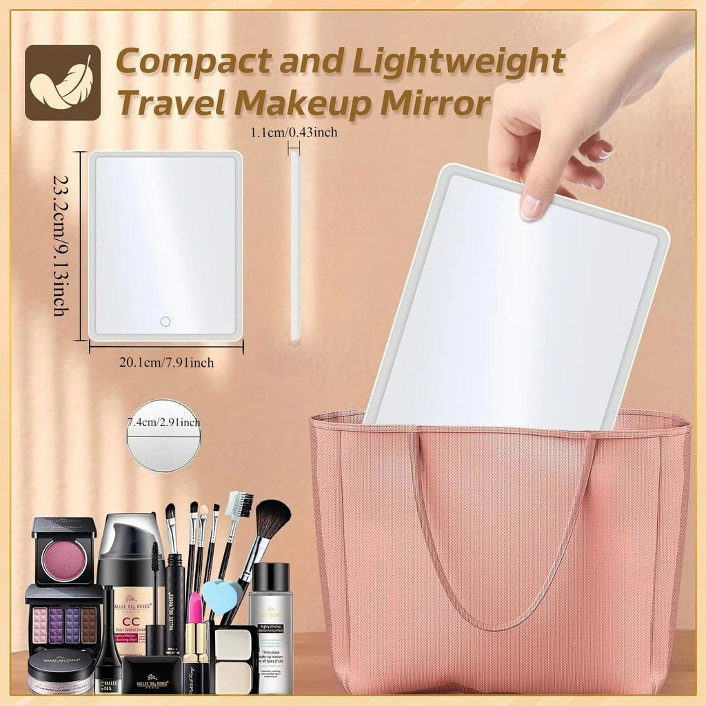 Rotating LED Makeup Mirror 10X Magnification | Lighted Vanity LED Makeup Mirror QXL