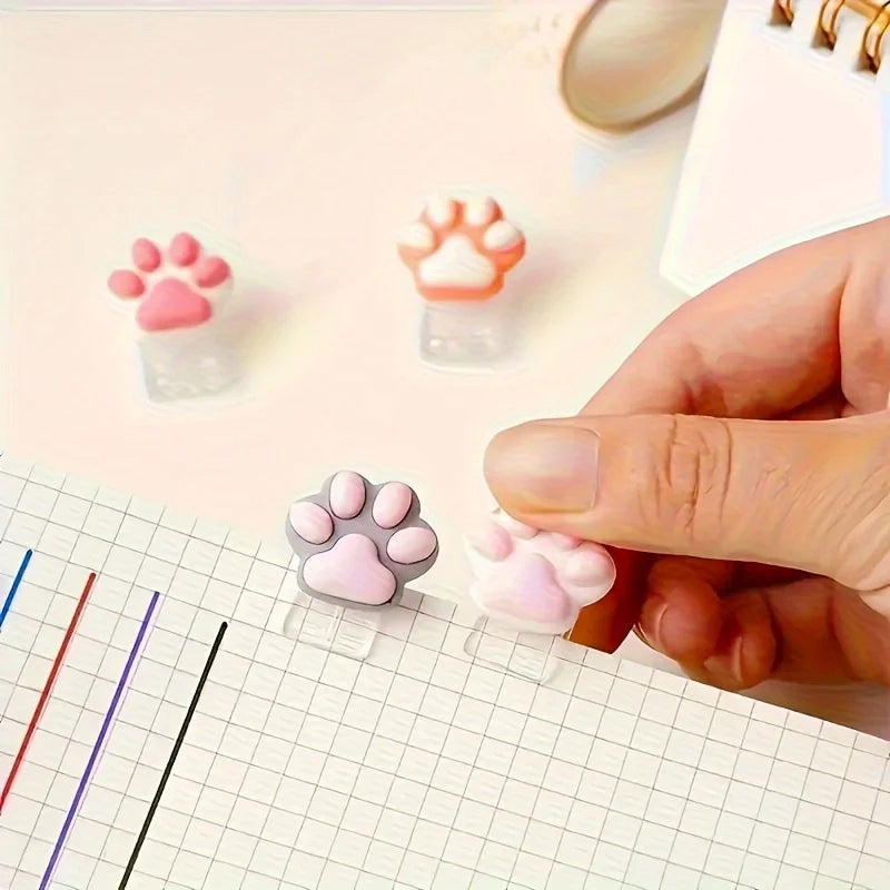 Kawaii Cat Paw Mini Binder Clips | Cute Journal Bookmark Clips Mini Binder Clips QXL