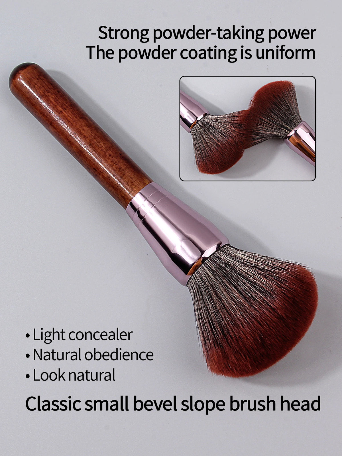 Wooden Handle Powder Blush & Contour Makeup Brush | Retro Makeup Brush QXL