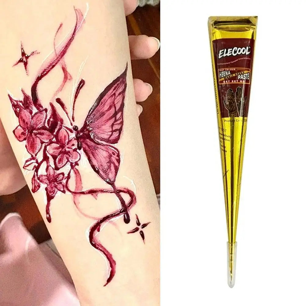 Black Henna Temporary Tattoo Paste Cone | Body Art Ink Temporary Tattoo Paste QXL