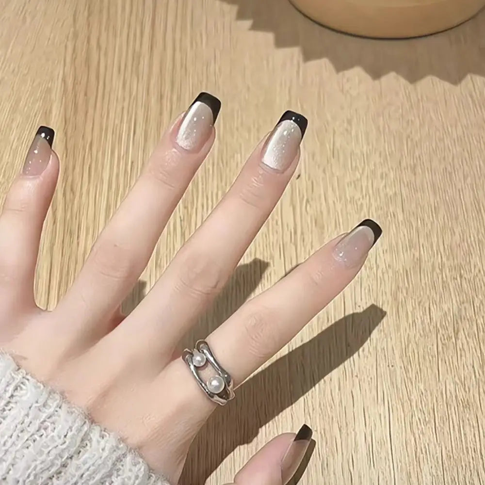 Cat Eye Pearl 3D Bow False Nails 24/30pc Full Cover Tips Press-On False Nails QXL