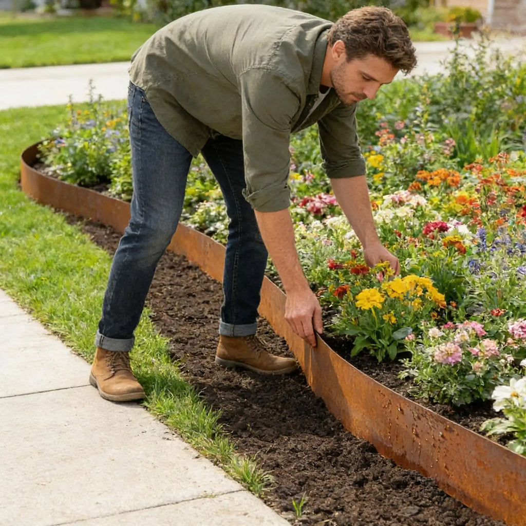 Cuttable Steel Lawn Edging | Weatherproof Landscape Border Landscape Edging QXL