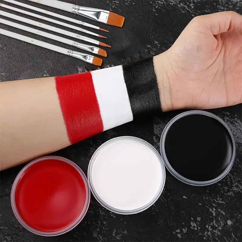 VERONNI Halloween Face & Body Paint Set with 6 Brushes Face & Body Paint QXL