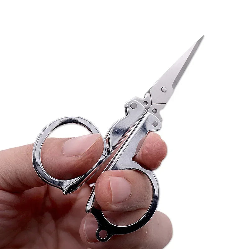 Mini Folding Pocket Scissors | Travel Craft & Thread Cutter Mini Folding Scissors QXL