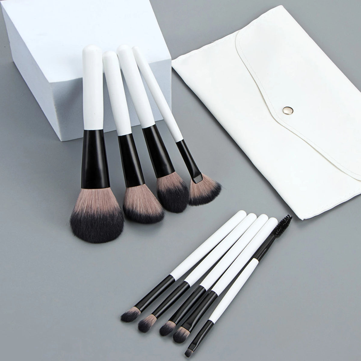 Ronshadow 9-Pc Makeup Brush Set with Snap Storage Bag Makeup Brush Set QXL