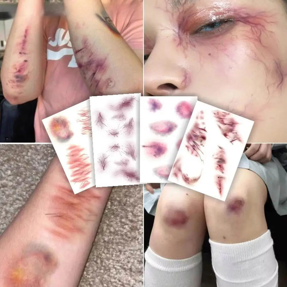 Halloween Fake Scar Temporary Tattoo Stickers | Cosplay FX Temporary Tattoo Stickers QXL