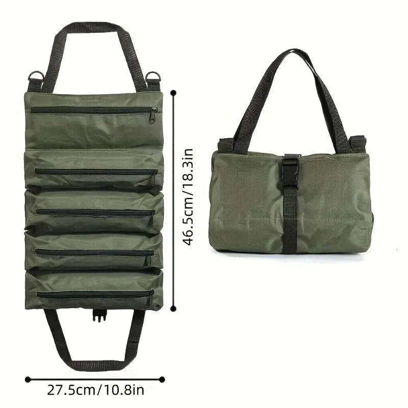 Heavy-Duty Roll-Up Tool Bag | Oxford Fabric Organizer Roll-Up Tool Bag QXL