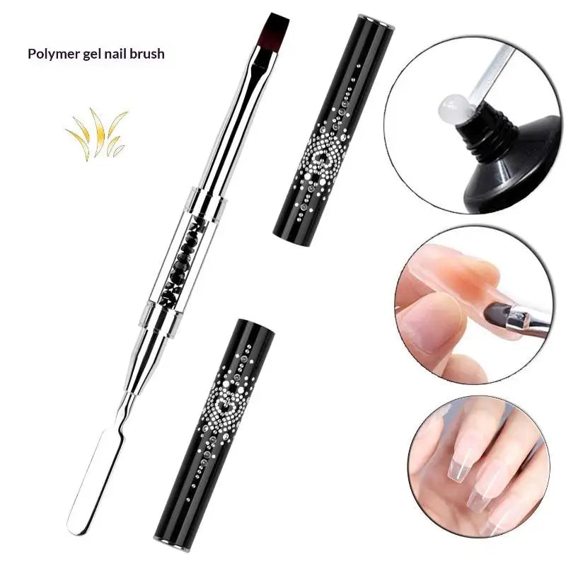 Crystal Dual-Ended Nail Art Liner Brush & Painting Pen Nail Art Brush QXL