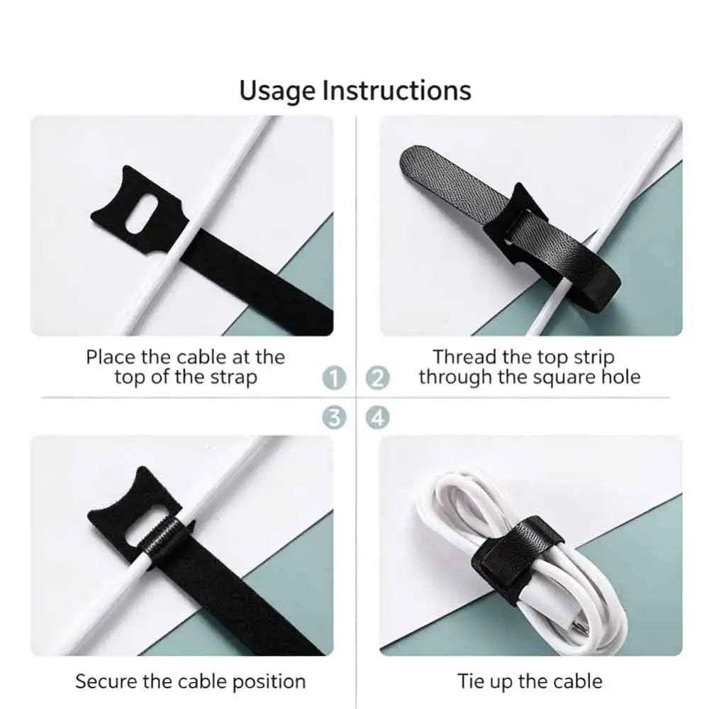 100-Pack Reusable Nylon Cable Ties | Wire Organizer Straps Reusable Cable Ties QXL