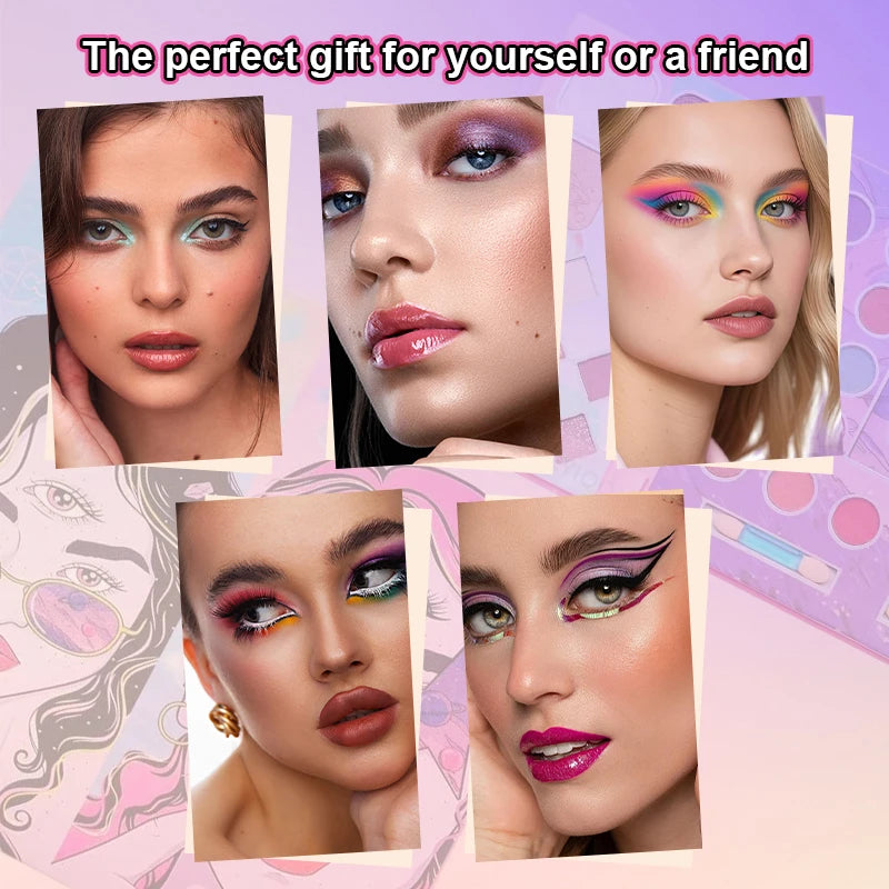 Cartoon Glitter & Matte Eyeshadow Palette | 8+ Shades Diamond Kit Eyeshadow Palette QXL