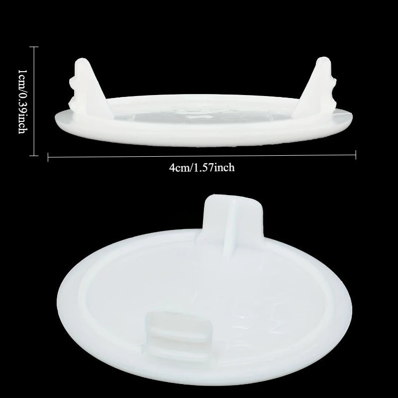 White Plastic Hinge Locking Covers | Round Flat Cabinet Caps Hinge Caps QXL