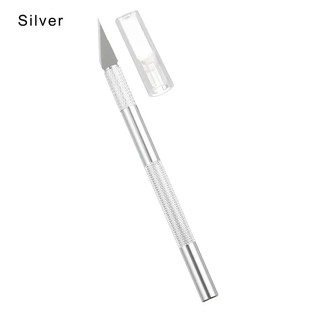Precision Craft Engraving Knife | Replaceable Blade Cutter Craft Engraving Knife QXL M264 Silver