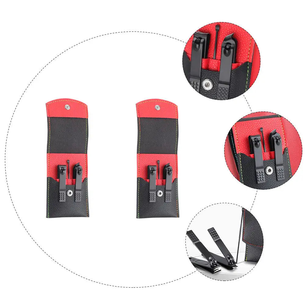 Stainless Steel Nail Clipper Set 2-Pack with Ear Pick & Bag Nail Clipper Set QXL