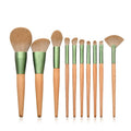 10-Pc Super Soft Makeup Brush Set | Wool Fiber & Wood Handle Makeup Brush Set QXL 10 brushes