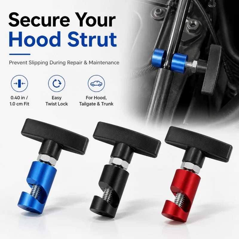 Car Hood Prop Strut Clamp | 0.40in Lift Support Retaining Clip Lift Support Clamp QXL