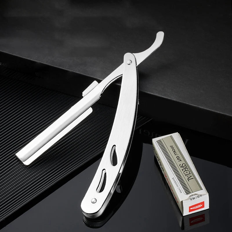 Folding Straight Edge Razor | Stainless Steel Barber Shaver Straight Edge Razor QXL