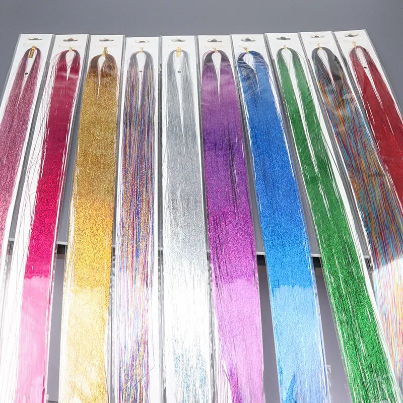 Rainbow Glitter Hair Tinsel Kit | Sparkle Braiding Extension Hair Tinsel Extension QXL
