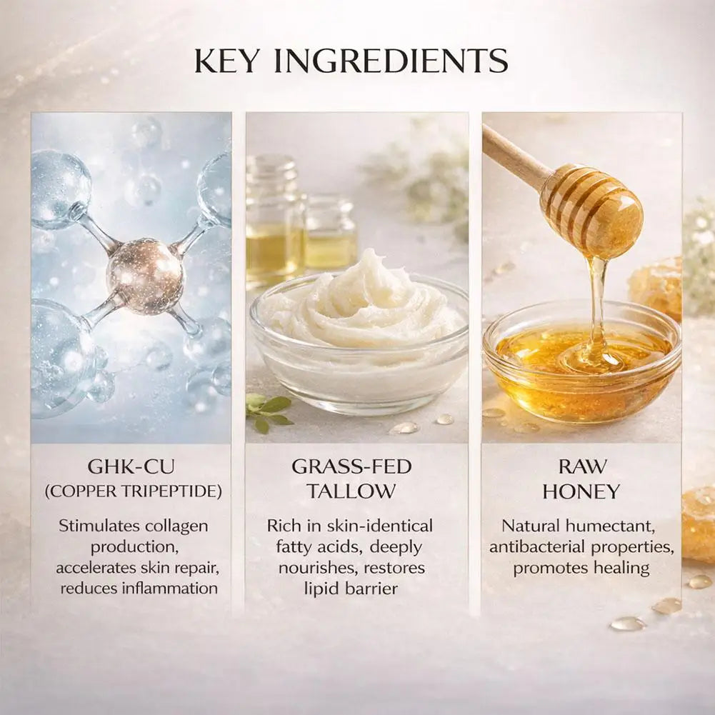 GHK-Cu Copper Peptide Tallow & Manuka Honey Face Balm 60g Face & Body Balm QXL