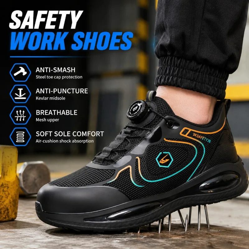 Men's Steel Toe Safety Work Sneakers | Quick-Dial Lightweight Safety Work Shoes QXL