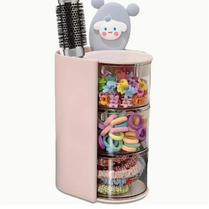 2-in-1 Rotating Makeup Brush & Powder Puff Storage Organizer Makeup Brush Organizer QXL