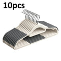 10-Pack Non-Slip Space-Saving Coat Hangers | 360° Swivel Hook Closet Coat Hangers QXL Grey 10pcs