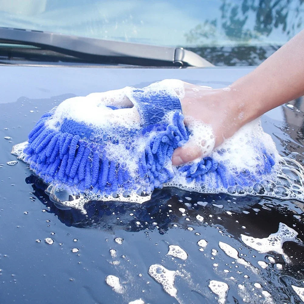 Blue Microfiber Chenille Car Wash Sponge & Cleaning Pad Car Wash Sponge QXL
