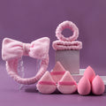 9-Piece Pink Beauty Set | Makeup Sponges, Puffs & Hair Ties Makeup Sponge Set QXL Pink