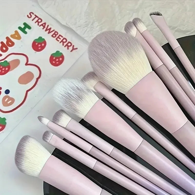 10-Pc Purple Gradient Makeup Brush Set – Powder, Foundation & Concealer Makeup Brush Set QXL