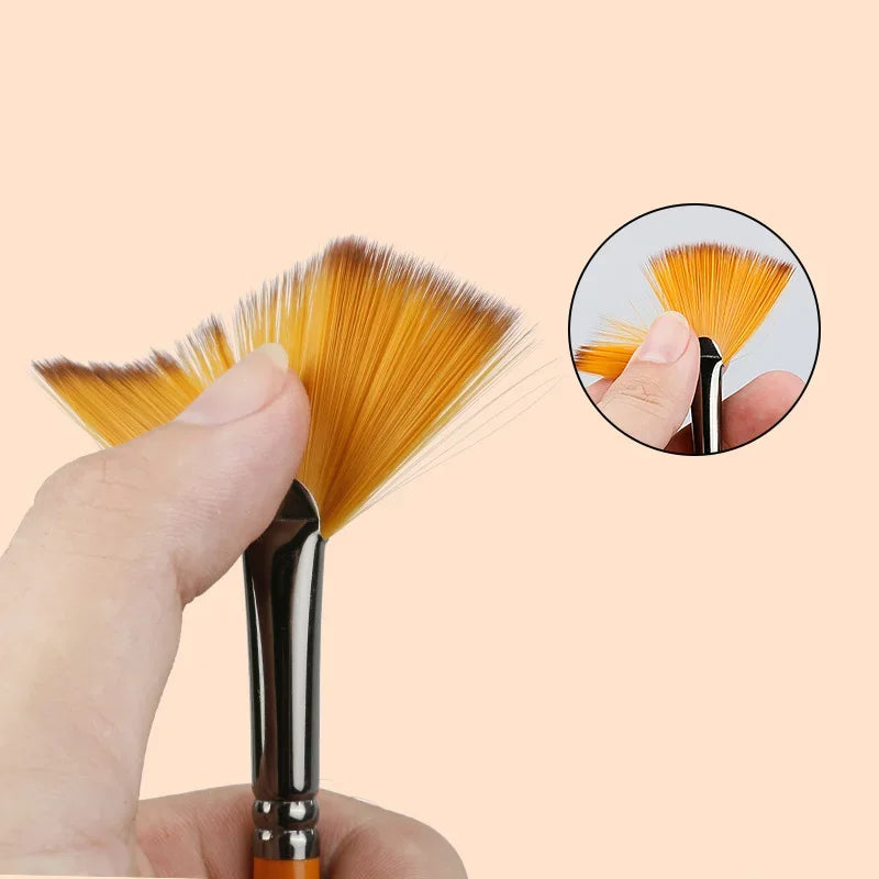 Fan Brush for Pottery & Ceramics | Nylon Glaze Painting Brush Pottery Painting Brush QXL