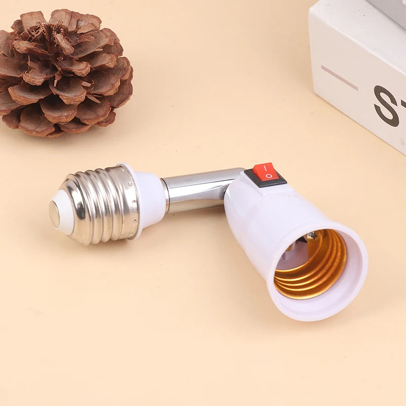 E27 to E27 Flexible Lamp Holder Extension Adapter with Switch Lamp Socket Adapter QXL