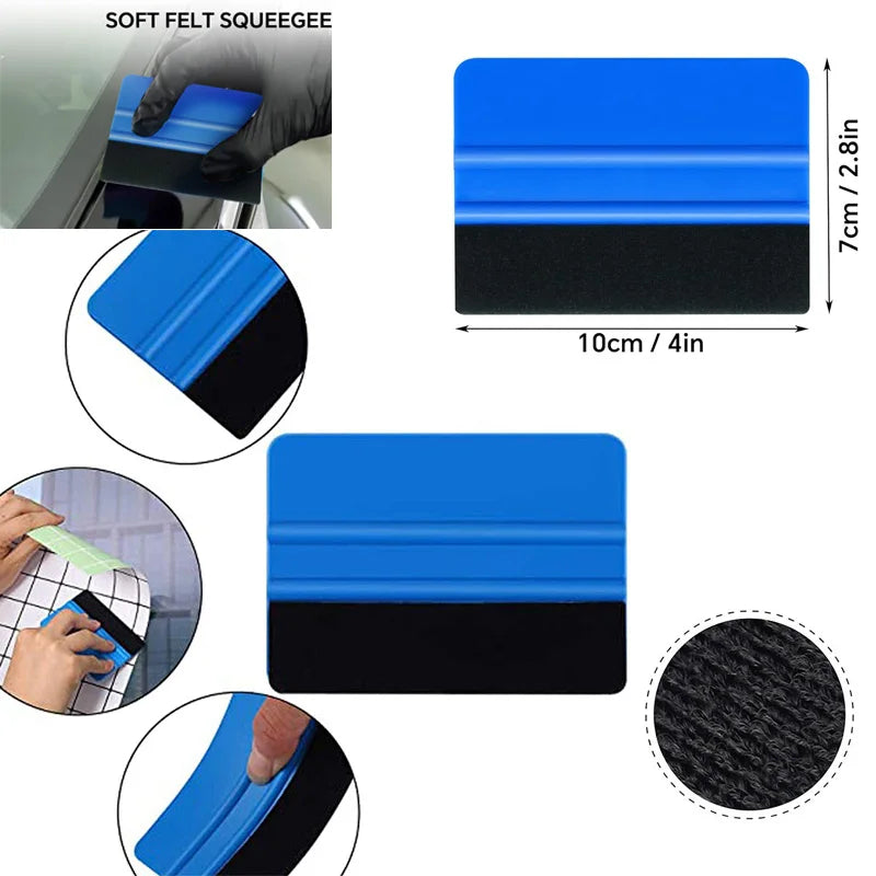 Felt Edge Vinyl Wrap Squeegee | Car Window Tint Scraper Tool Vinyl Wrap Squeegee QXL