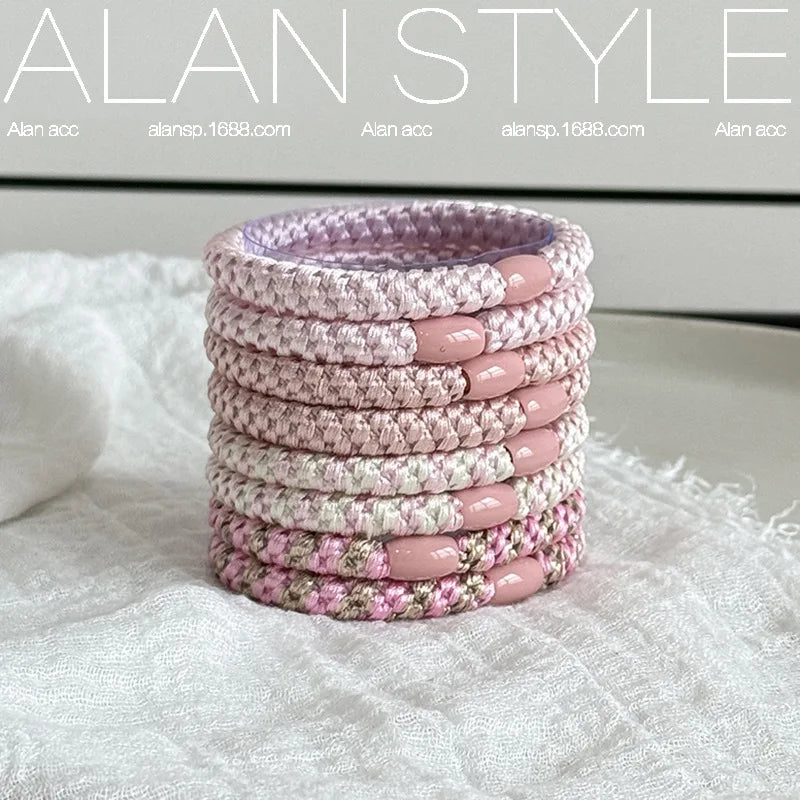 Korean Braided Hair Rope | Volumizing Ponytail Elastic Tie Hair Tie Rope QXL Light pink 6cm