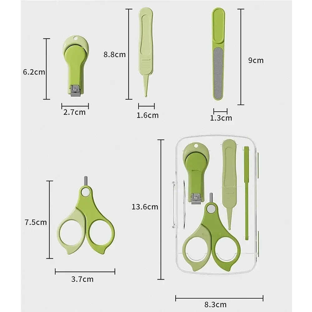 Baby Nail Clipper Set | Safety Scissors & Finger Guard Baby Grooming Kit QXL