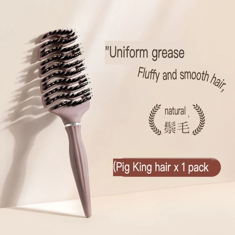Boar Bristle Tower Comb – Fluffy Volume & Smooth Hair Styling Boar Bristle Comb QXL A piece