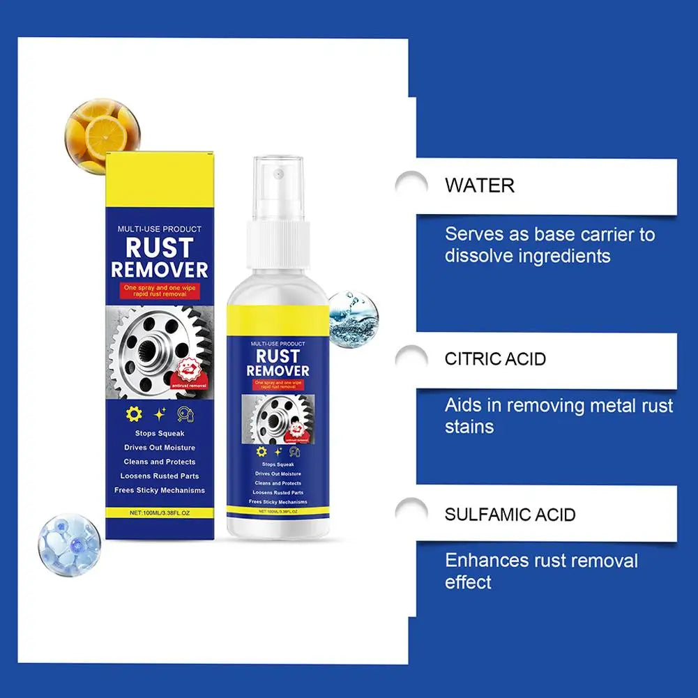 100ml Rust Remover Spray | Metal, Tile & Automotive Cleaner Rust Remover Spray QXL