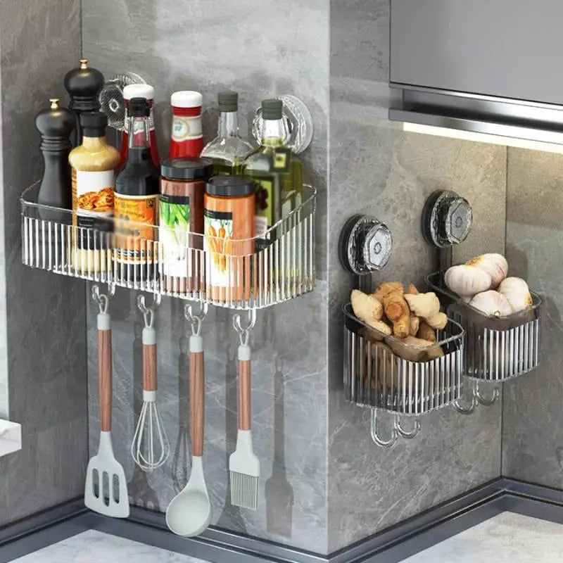 No-Drill Suction Cup Bathroom Shelf | Waterproof Wall Organizer Bathroom Wall Shelf QXL
