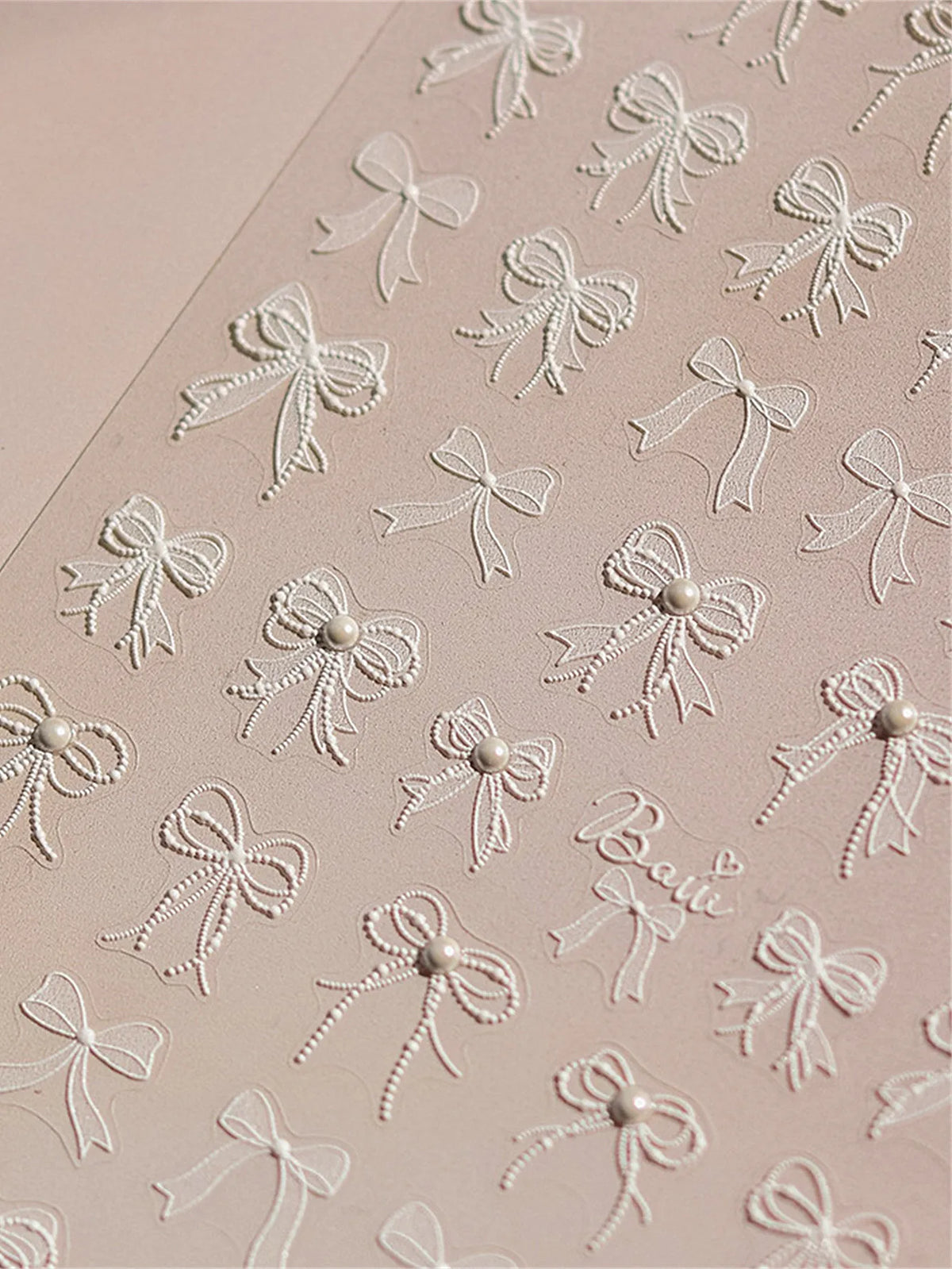 5D Nail Art Stickers – White Lace Bow & Shell Decals Nail Art Stickers QXL