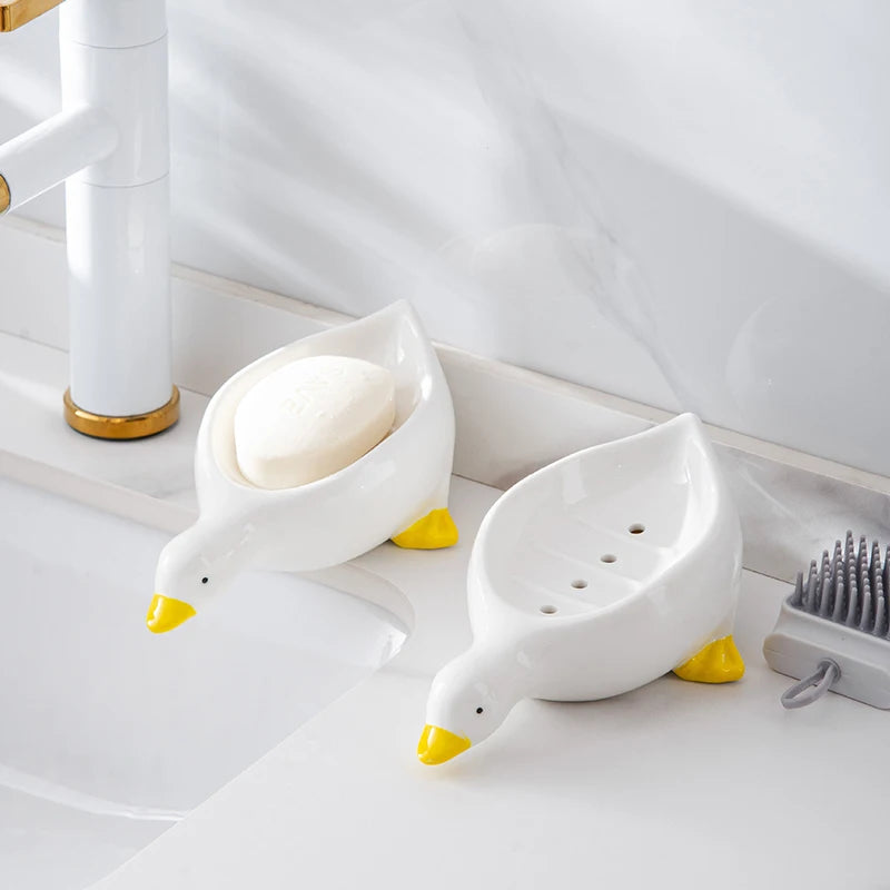 Yellow Duck Soap Dish | Draining Soap Box Bathroom Accessory Soap Dish QXL