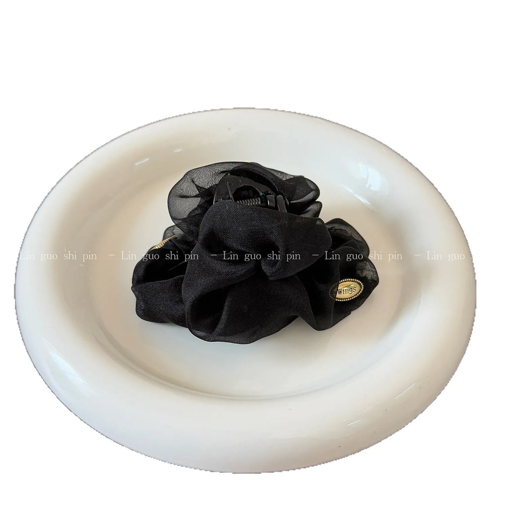 Mesh Pleated Half-Up Shark Claw Clip | Elegant Hair Clip Hair Claw Clip QXL