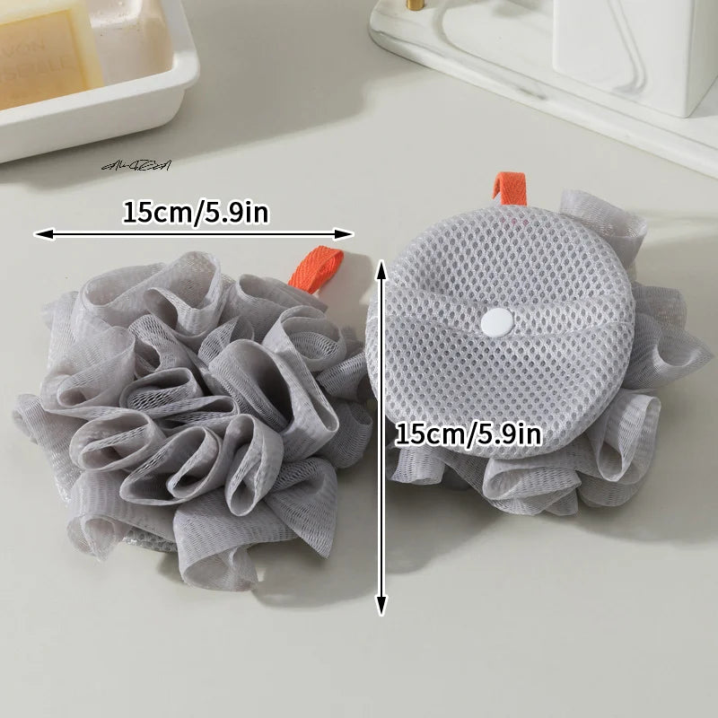 2-in-1 Loofah Bath Ball | Soap Dispenser & Body Scrubber Exfoliating Bath Scrubber QXL