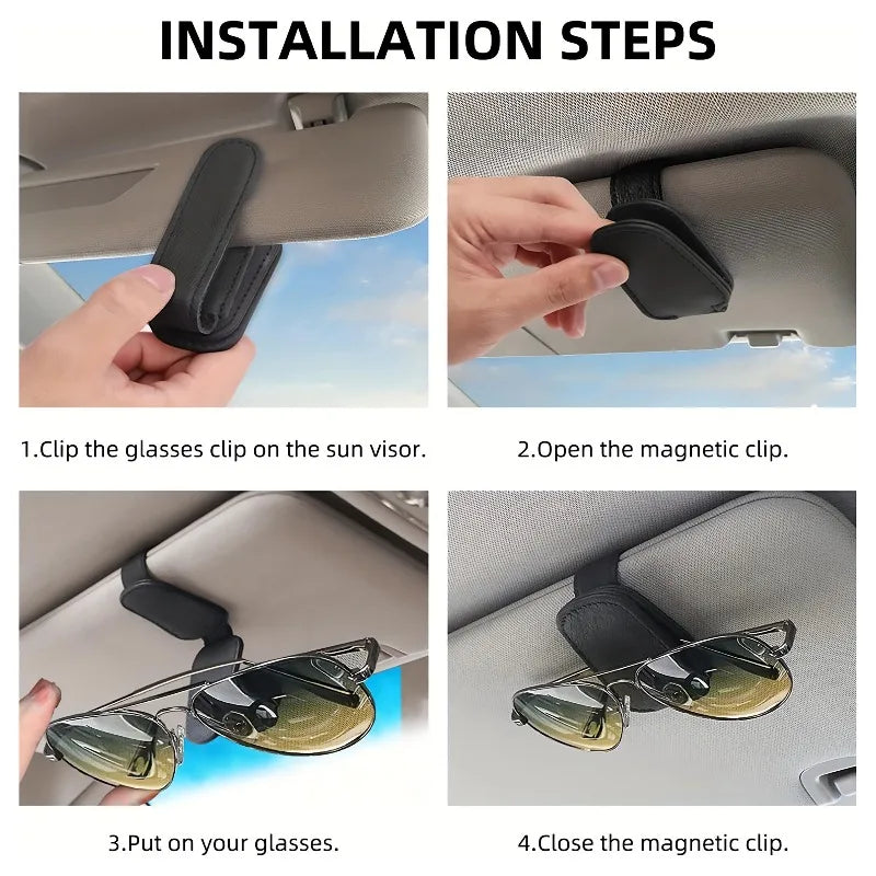 Magnetic Car Sun Visor Sunglasses Clip & Glasses Holder Car Visor Clip QXL