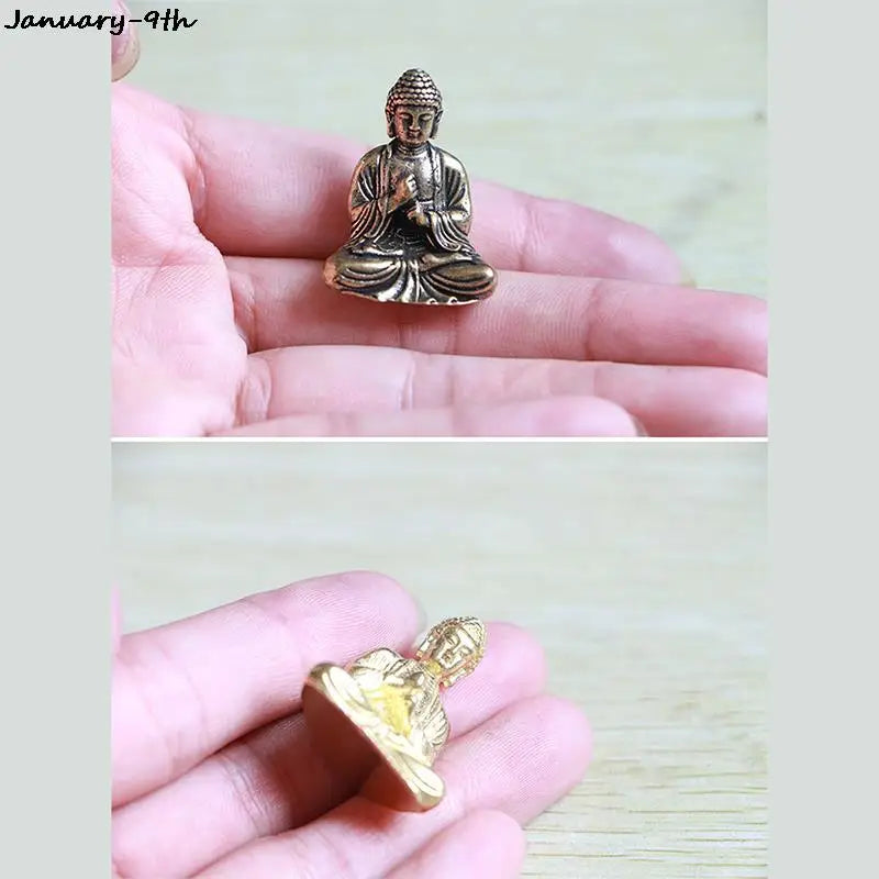 Miniature Copper Buddha Figurine | Feng Shui Home & Car Decor Buddha Figurine QXL