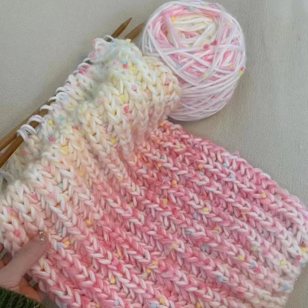 50g Gradient Rainbow Mohair Yarn Roll | DIY Knitting Thread Craft Knitting Yarn QXL