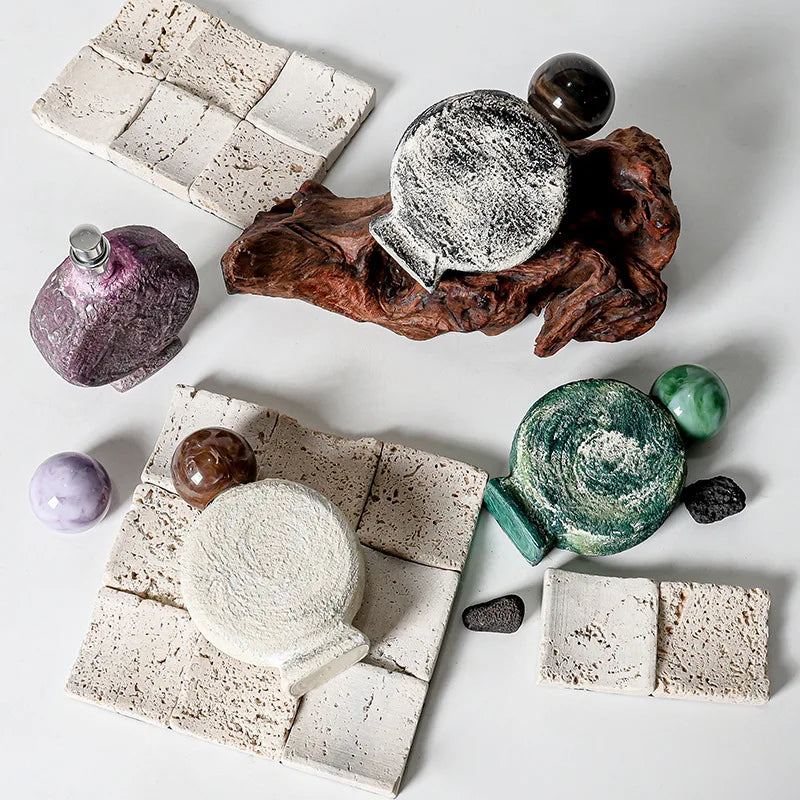 80ml Cement Refillable Perfume Bottle | Marble Resin Cap Perfume Spray Bottle QXL